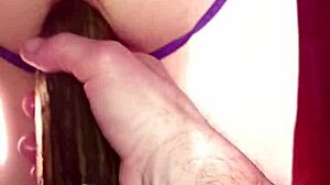 velvet rain 23 being pounded hard with a huge cucumber from behind and dripping with squirt