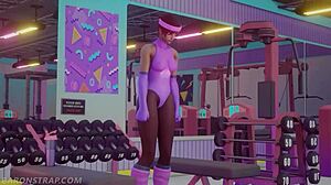 sombra and brigitte share a workout