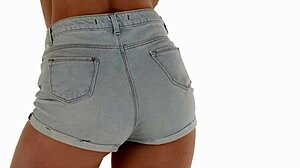 sexy tight jean shorts ass shaking asmr dance