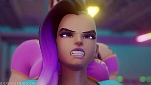 sombra and brigitte share a workout