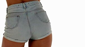 sexy tight jean shorts ass shaking asmr dance