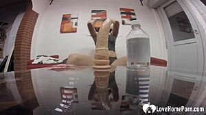 spycam catches babysitter playing with a dildo on hidden cam