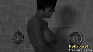 Horny big tits milf fucked after shower!