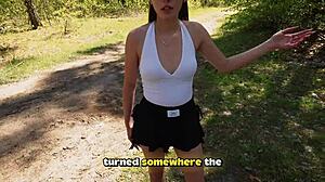 Risky public sex in the woods with a stranger