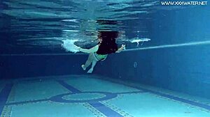 diana rius with hot tits touches her body underwater