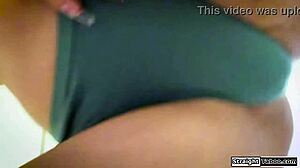 submissive girl pees and fingers as master watches