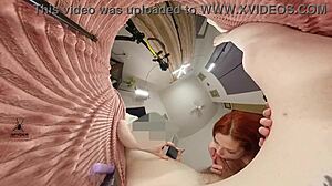 playing with amazing ginger girl letting her bob and ride on me