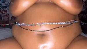 Oiled up bbw rides big black cock pov
