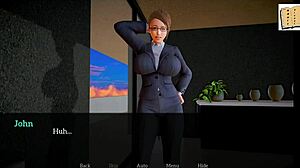Redhead plays erotic game riding big cock