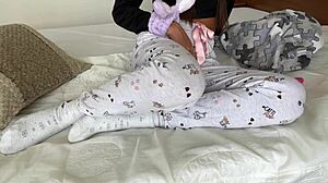Teen masturbates with toys while home alone