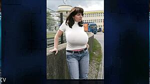 Huge boobs bbw chubby milf shows tits