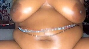 Oiled up bbw rides big black cock pov