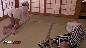 sultry asian maya kato gives wet blowjob