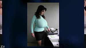 Huge boobs bbw chubby milf shows tits