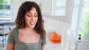 curly milf pleases a giant cock