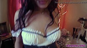 Step sister swallows taboo family fun