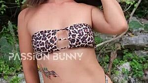 Bikini fun and dance in tropical