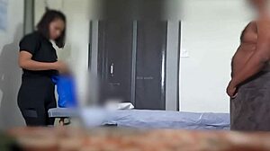 angry spa girl finally got convinced to do handjob