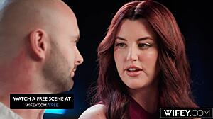 Wifey curvy redheaded hotwife kayla summers gets tag-teamed in front of hubby