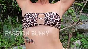 Bikini fun and dance in tropical