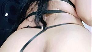 allisonvega masturbating with brown dildo and lingerie