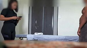 angry spa girl finally got convinced to do handjob