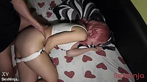 grown step-daughter follows her nightly routine at home