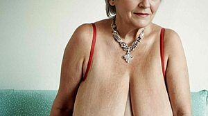 busty vintage granny shows her huge tits