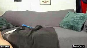 sinn sage uses toy on bed