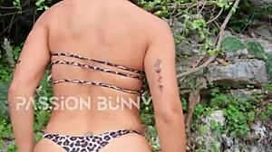 Bikini fun and dance in tropical