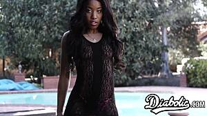 ebony babe handles big black cock