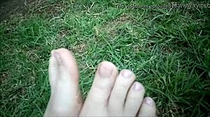 Aus Greek Girl Shows Cute Feet Outdoors Public