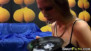 fetish slut drinks cum