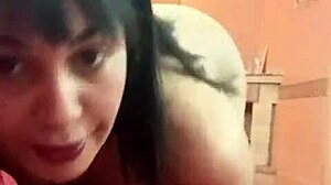 linda eats cucumber with her big tits out