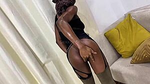 Skinny teen dances to donna summer while fingering her juicy pussy for step daddy