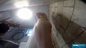 redhead winter ryleigh smashed roughly while showering