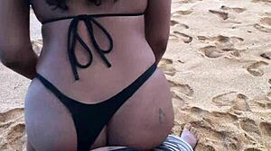 Beach Brunette Talk Leads To Intense Fuck