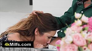 Horny Stepmother Gives Thick Cock Handjob