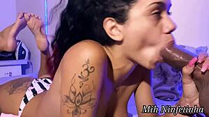 latina woke up to ride super gifted moreno cock and lick it