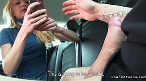 hitchhiker teen rides huge dick during car trip