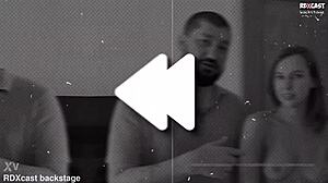 Men handle business while guy waits outside