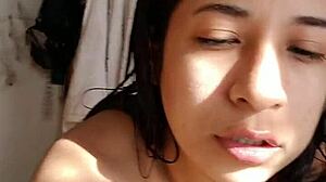 Selene Is Wet After A Hot Shower