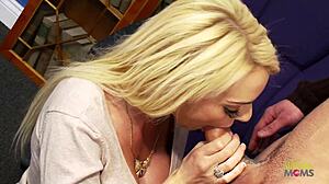 blonde secretary fucks horny handyman at work
