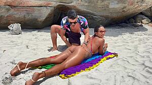 Friend Applies Sunscreen On Me At Nudist Beach