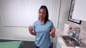 hot curvy latina nurse maya farrell takes cum sample
