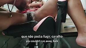 Between sips of her drink she got incredibly horny and just wanted dick and to cum i fulfilled her desires and fucked the slut in all her holes and came inside subtitled
