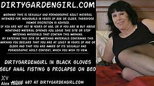 Dirtygardengirl In Black Gloves Self Anal Fisting And Prolapse On Bed