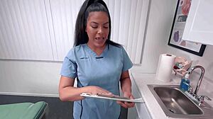 hot curvy latina nurse maya farrell takes cum sample
