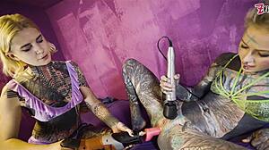 cute inked babe destroyed by fuckmachine