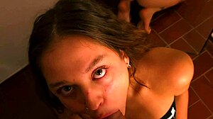 latina teen gets pounded hard in front of mirror